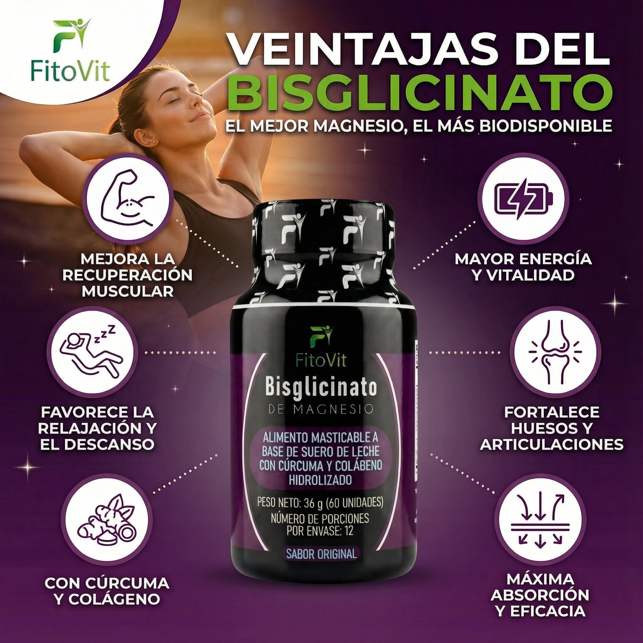 Bisglicinato de Magnesio x60und Fito Vit